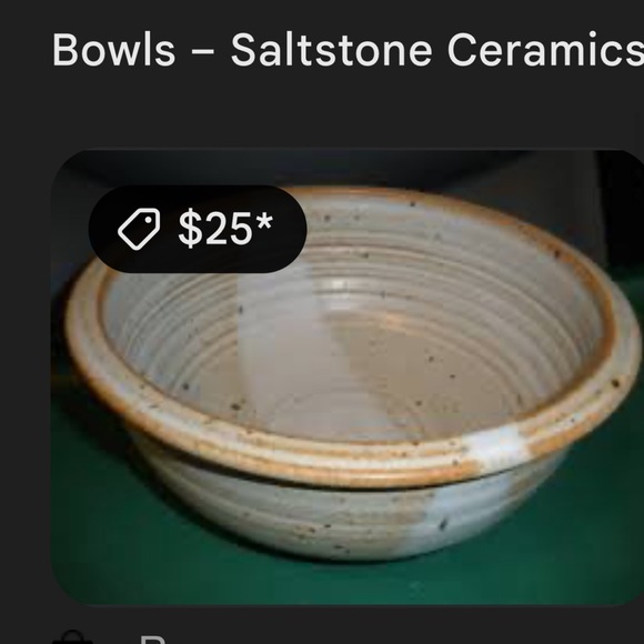 Gibson Ceramic Soup Bowl - Cream and Blue cottagecore - Picture 8 of 9